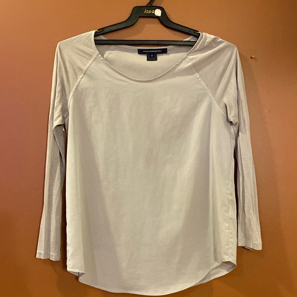 French Connection ladies tan coloured blouse size small.